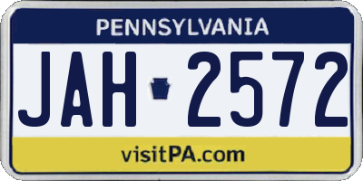 PA license plate JAH2572