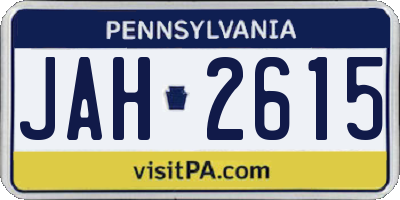 PA license plate JAH2615