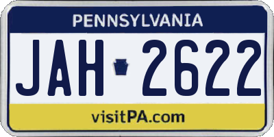 PA license plate JAH2622