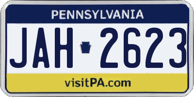PA license plate JAH2623