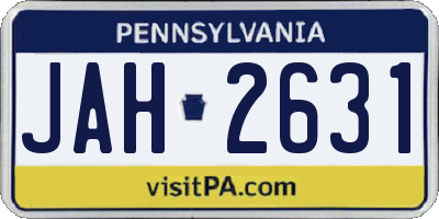 PA license plate JAH2631