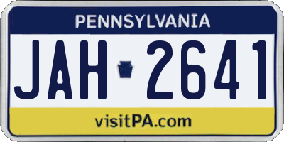 PA license plate JAH2641