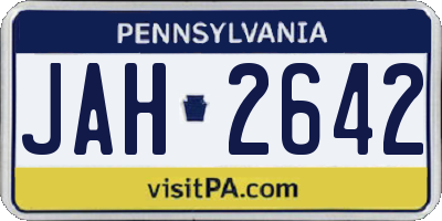 PA license plate JAH2642