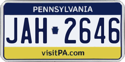 PA license plate JAH2646