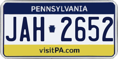 PA license plate JAH2652