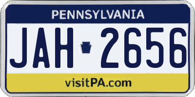 PA license plate JAH2656