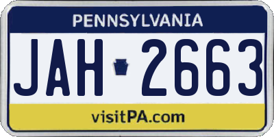 PA license plate JAH2663