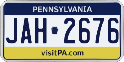 PA license plate JAH2676