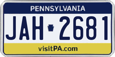 PA license plate JAH2681