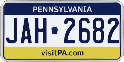 PA license plate JAH2682