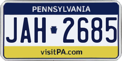 PA license plate JAH2685