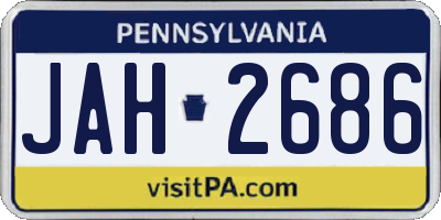 PA license plate JAH2686