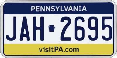 PA license plate JAH2695