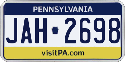 PA license plate JAH2698