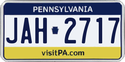 PA license plate JAH2717