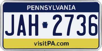 PA license plate JAH2736