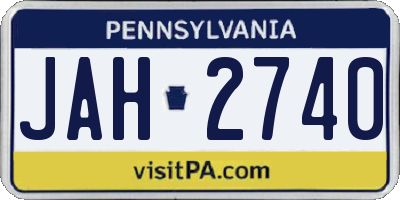 PA license plate JAH2740