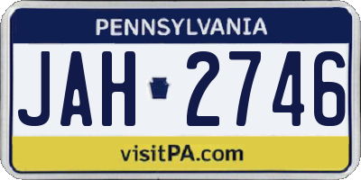 PA license plate JAH2746