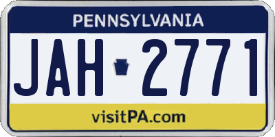 PA license plate JAH2771