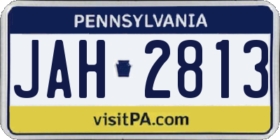 PA license plate JAH2813