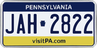 PA license plate JAH2822