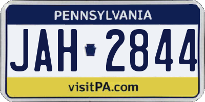 PA license plate JAH2844