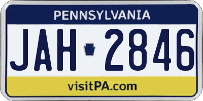 PA license plate JAH2846