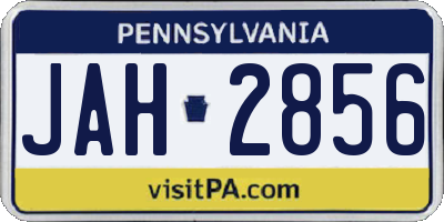 PA license plate JAH2856