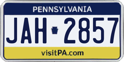 PA license plate JAH2857