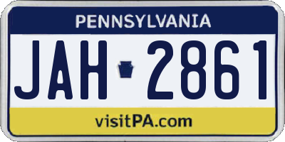 PA license plate JAH2861