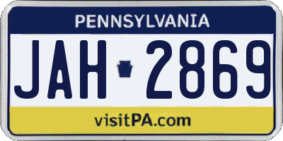 PA license plate JAH2869