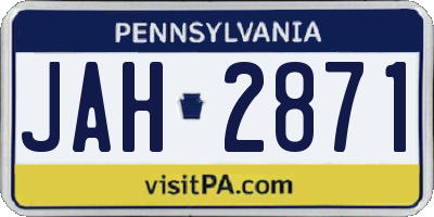 PA license plate JAH2871