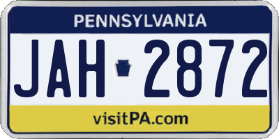 PA license plate JAH2872