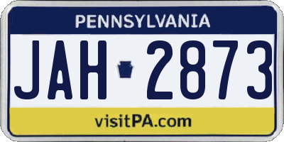 PA license plate JAH2873