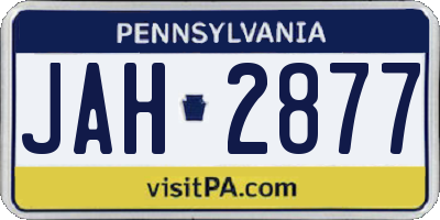 PA license plate JAH2877