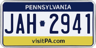 PA license plate JAH2941