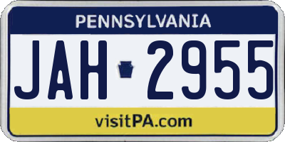 PA license plate JAH2955