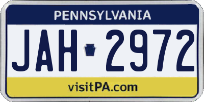 PA license plate JAH2972