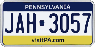 PA license plate JAH3057