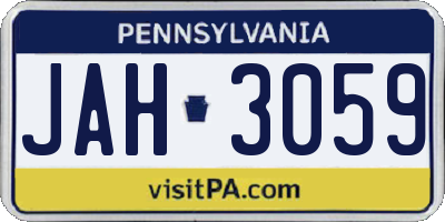 PA license plate JAH3059