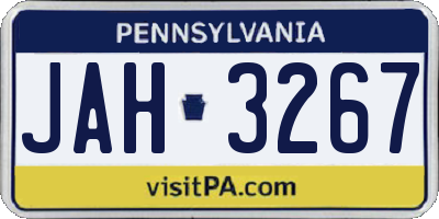 PA license plate JAH3267