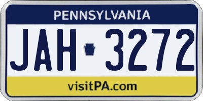PA license plate JAH3272
