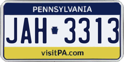 PA license plate JAH3313