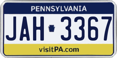 PA license plate JAH3367
