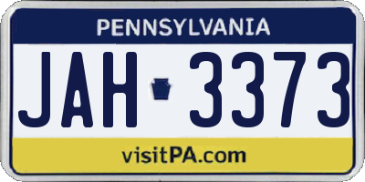 PA license plate JAH3373