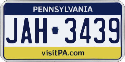 PA license plate JAH3439