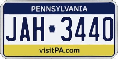 PA license plate JAH3440