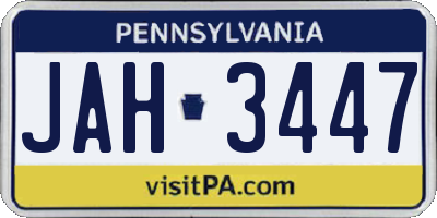 PA license plate JAH3447