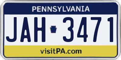 PA license plate JAH3471