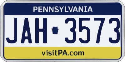 PA license plate JAH3573